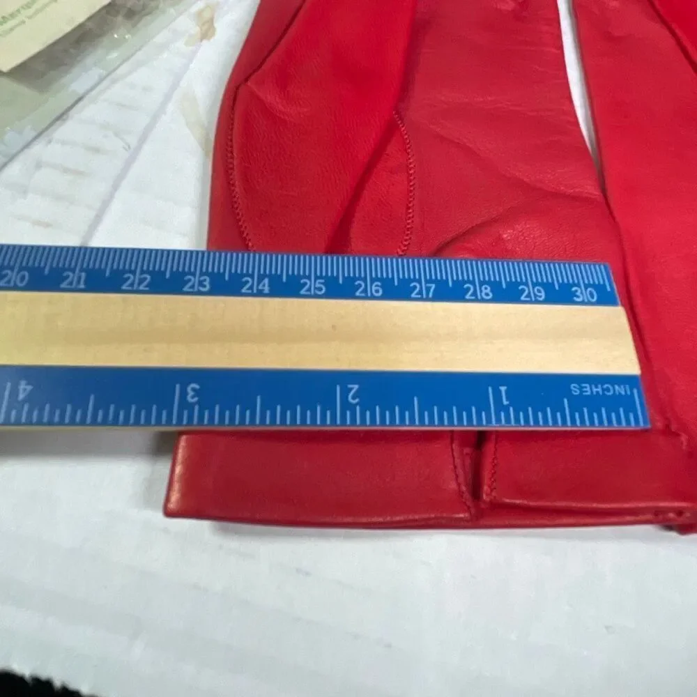 VTG Red leather gloves Madrid Manuel Pascual Moran glove maker